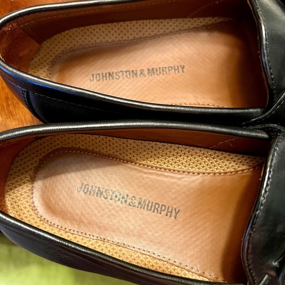EUC Johnston & Murphy Aragon II Black Leather Kiltie Tassel Loafers Shoes 8.5 M
